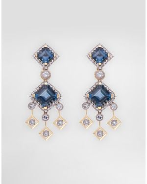 Dolce & Gabbana Eleganza Earrings 18-Carat And, Topazes, And Sapphires - Blue