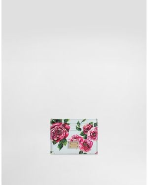 Dolce & Gabbana Polished Calfskin Card Holder - White