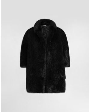 Dolce & Gabbana Faux Fur Jacket - Black