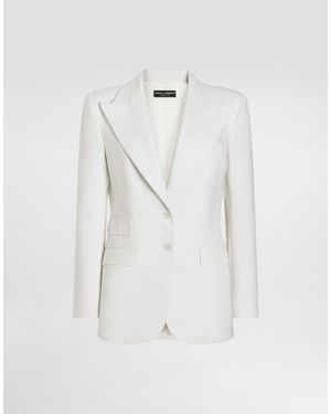 Dolce & Gabbana Single-Breasted Woolen Turlington Blazer - White