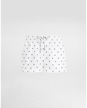 Dolce & Gabbana Polka Dot-Print Short Swim Boxers - White