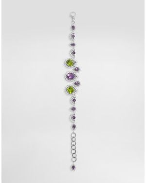 Dolce & Gabbana Eleganza Bracelet 18-Carat, Amethysts, Peridots, And Sapphires - White