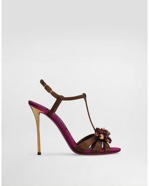 Dolce & Gabbana Keira 2.0 Satin Sandals With Embellishments - Pink