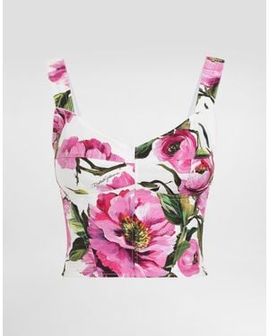 Dolce & Gabbana Top With Floral Pattern - Pink