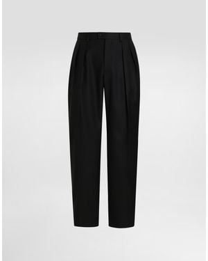 Dolce & Gabbana Wool Gabardine Trousers - ブラック