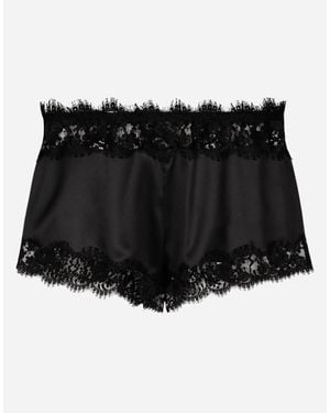 Dolce & Gabbana サテン＆レース ランジェリー ショーツ - ブラック