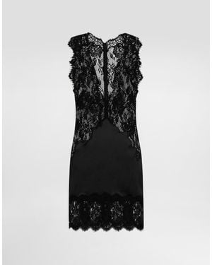 Dolce & Gabbana Short Dress With Lace - ブラック