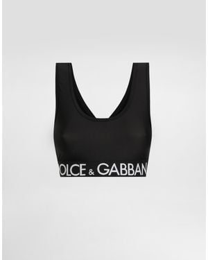 Dolce & Gabbana Spandex Jersey Top - Black