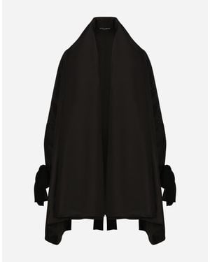 Dolce & Gabbana Kim Taffeta And Moiré Cape With The Re-Edition Label - ブラック