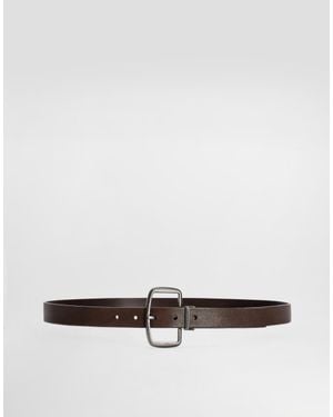 Dolce & Gabbana Calfskin Belt - White