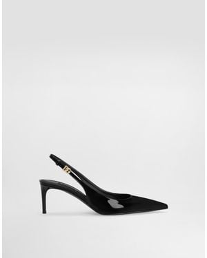 Dolce & Gabbana Patent Leather Slingbacks - White