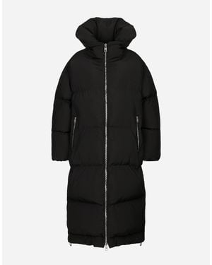 Dolce & Gabbana Long Recycled Down Puffer Jacket - Black