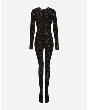 Dolce & Gabbana Jumpsuit Aus Spitze - Schwarz
