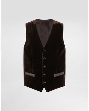 Dolce & Gabbana Smooth Velvet Vest - Black