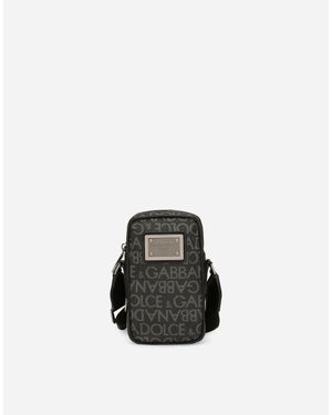 Dolce & Gabbana クロスボディバッグ スモール コーティングジャカード - ブラック