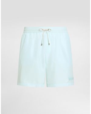 Dolce & Gabbana Canvas Swim Boxer Shorts - Blue