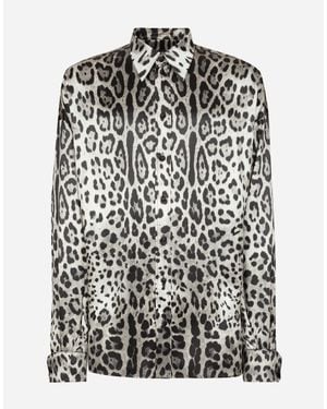 Dolce & Gabbana Dolce&Gabbana Super Oversize Leopard Print Silk Shirt - Black