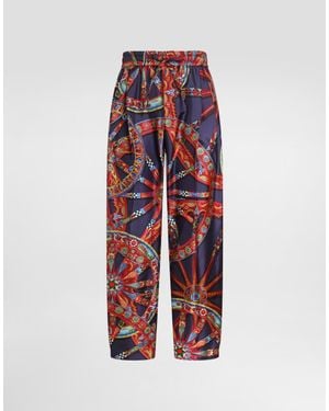 Dolce & Gabbana Carretto-Print Twill Jogging Trousers - Red