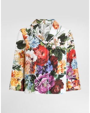 Dolce & Gabbana Flower-Bouquet Poplin Shirt - Red