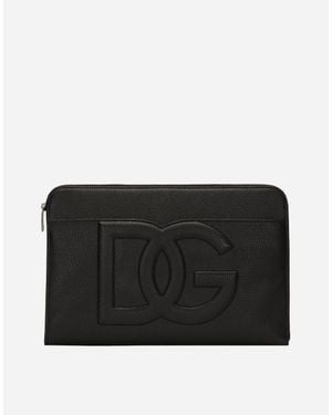 Dolce & Gabbana Large Deerskin Pouch - Black