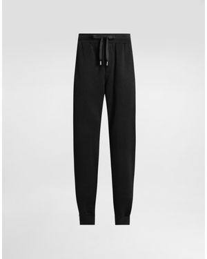 Dolce & Gabbana Jersey Trousers With Patch - Black