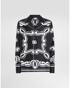 Dolce & Gabbana Silk Vanity Shirt With Bandanna - Black