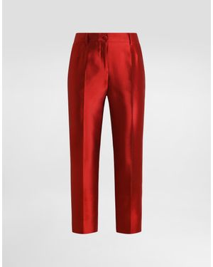 Dolce & Gabbana Pantalones En Mikado Shantung - Rojo