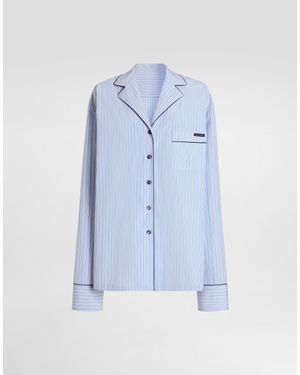 Dolce & Gabbana Striped Fabric Vanity Shirt - Blue