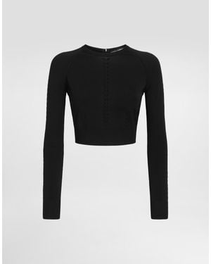 Dolce & Gabbana Cropped Viscose Sweater - Black
