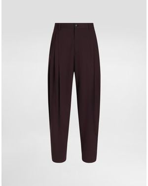 Dolce & Gabbana Pantalones En Lana - Azul