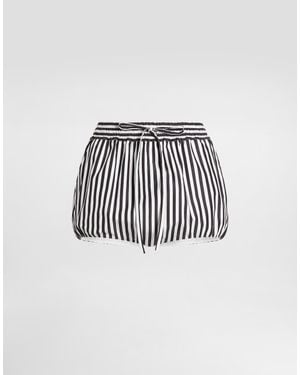 Dolce & Gabbana Striped Poplin Culottes - White