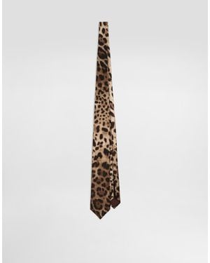 Dolce & Gabbana Leopard- Satin Tie - ホワイト