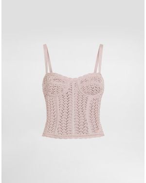 Dolce & Gabbana Crochet Bustier - Pink