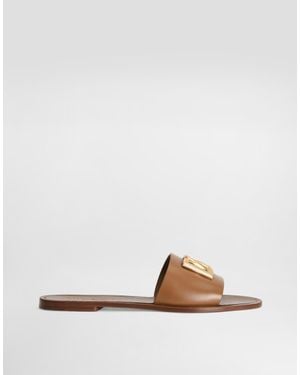 Dolce & Gabbana Flat Slippers - White