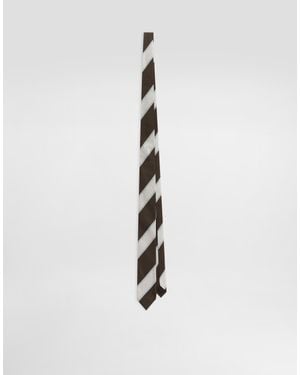 Dolce & Gabbana Striped Tie - White