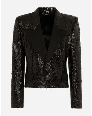 Dolce & Gabbana Sequin-Embellished Single-Breasted Jacket - Black