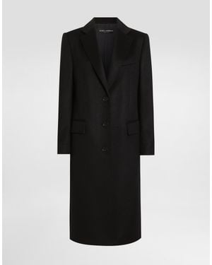 Dolce & Gabbana Einreihiger Mantel Aus Verbundstoff - Schwarz