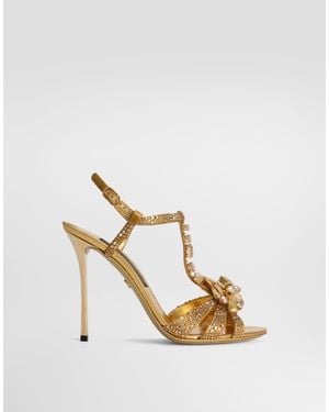 Dolce & Gabbana Satin Sandals - Metallic