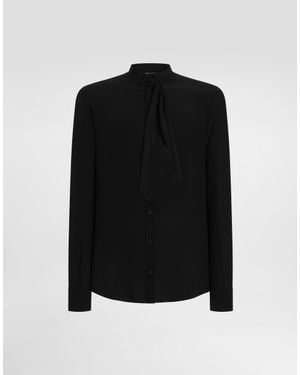 Dolce & Gabbana Crêpe De Chine Martini Shirt - Black