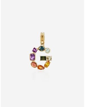 Dolce & Gabbana Charm G Lettering 18-Carat And Multicoloured Gems - White