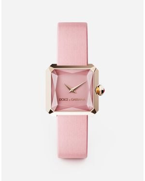 Dolce & Gabbana リストウォッチ ゴールド シルクリストベルト - ピンク