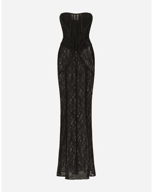 Dolce & Gabbana Long Lace Corset Dress - Black