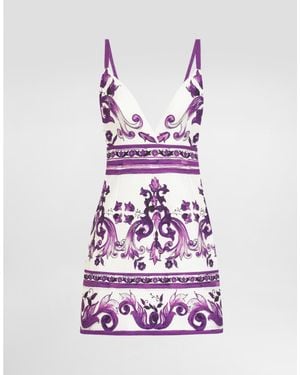 Dolce & Gabbana Majolica-Print Dress - Purple