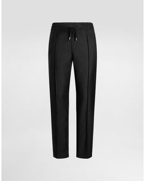 Dolce & Gabbana Tailored Pinstripe Jogging Trousers - Schwarz