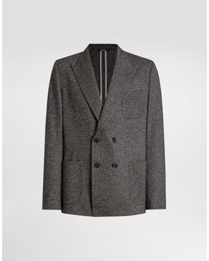 Dolce & Gabbana Double-Breasted Portofino Jersey Jacket - Grey