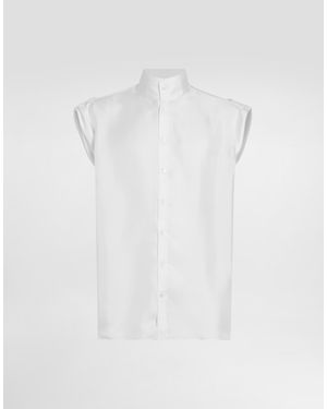 Dolce & Gabbana Hawaii Silk Twill Shirt - White