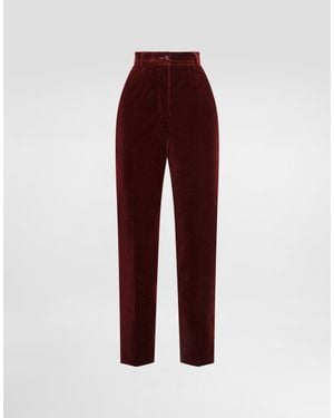 Dolce & Gabbana Velvet Trousers - Red
