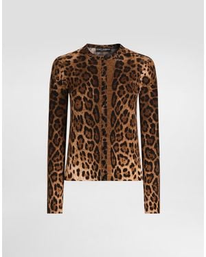 Dolce & Gabbana Leo- Wool Cardigan - Brown
