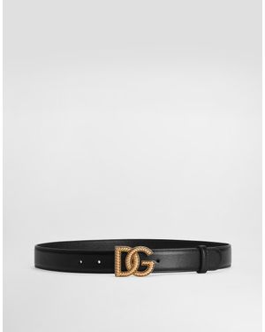 Dolce & Gabbana Ceinture À Logo Dg - Blanc