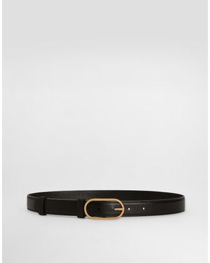 Dolce & Gabbana Calfskin Belt - White